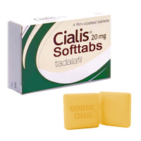 Packung von Tabletten Cialis Soft Tabs 20mg