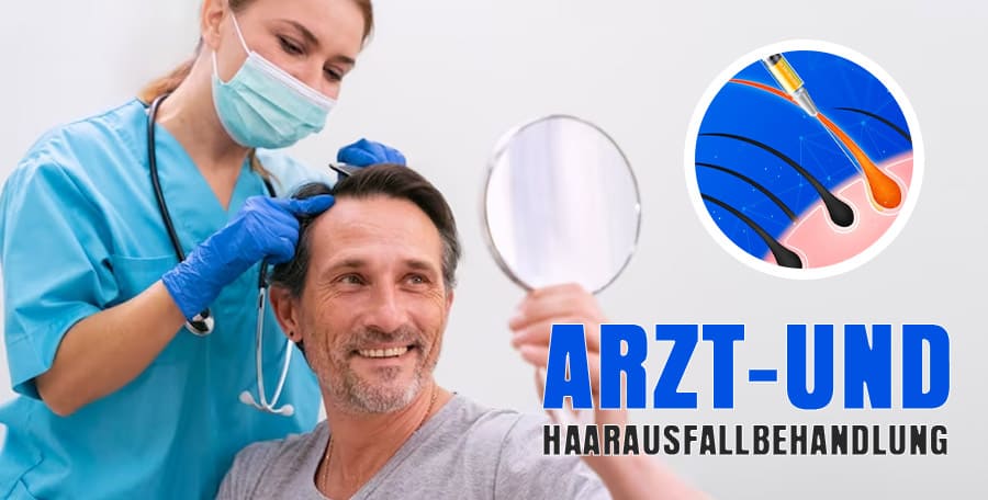 Arzt- und Haarausfallbehandlung